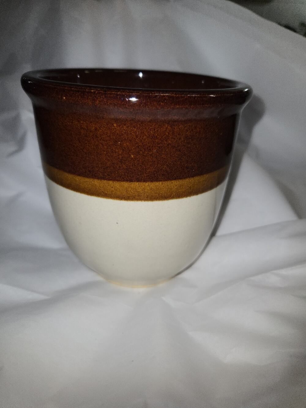 RRP Co Roseville Ohio 121-F Brown Stoneware Crock Cup Vintage USA Pottery